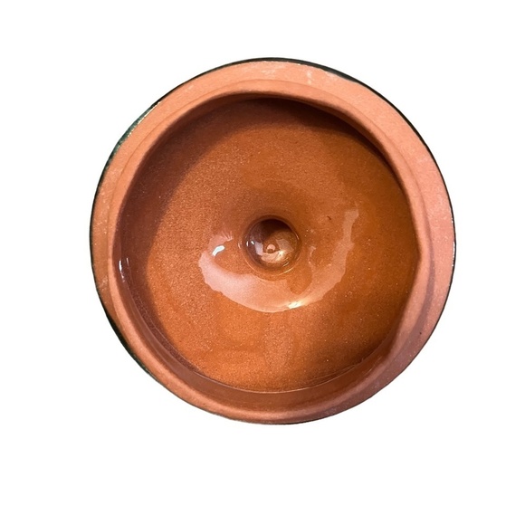 Handmade Rectangular Tray Jalapeño Green Drip Glazed Pottery Set Sign AE 97 - Picture 9 of 16